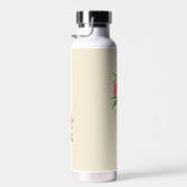 Romantische Monogram Peonies Garden Beige Trinkflasche (Rechts)