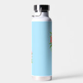 Romantische Monogram Peonies Garden Blue Trinkflasche (Rechts)