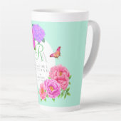 Romantische Monogram Peonies Garden Green Milchtasse (Rechte Ecke)