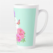Romantische Monogram Peonies Garden Green Milchtasse (Rechts)