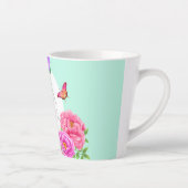 Romantische Monogram Peonies Garden Green Milchtasse (Rechts)