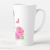 Romantische Monogram Peonies Garden White Milchtasse (Rechts)