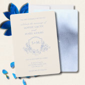 Romantische Monogramm erste Wappen Blumenhochzeit Einladung