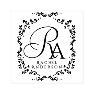 Romantische Monogramm Gummistempel