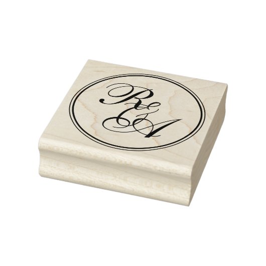 Romantische Monogramm-Hochzeit Gummistempel (Stempel)