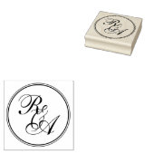 Romantische Monogramm-Hochzeit Gummistempel (Stempel)
