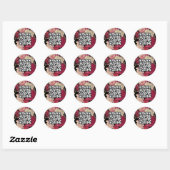 Romantische Moody Floral QR Code Black Runder Aufkleber (Blatt)