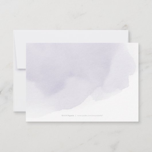 Romantische Moody lila Kalligrafie Hochzeit RSVP (Rückseite)