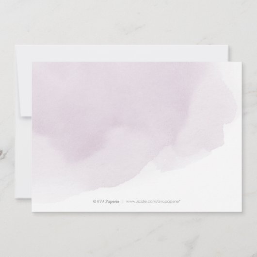 Romantische Moody-Pflaume-Kalligrafie-Hochzeit Einladung (Rückseite)