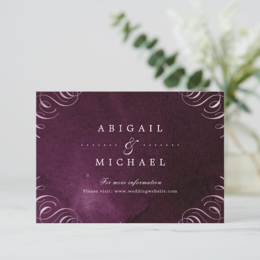 Romantische Moody-Pflaumenkalligrafie Begleitkarte (Stehend Vorderseite)