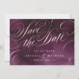 Romantische Moody-Pflaumenkalligrafie Save the Dat Date