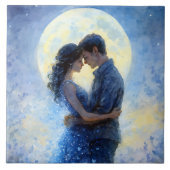 Romantische Moonlit Lugano Highlights Fliese (Vorderseite)