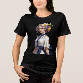 Romantische Multicolor-Blume Tri-Blend Shirt