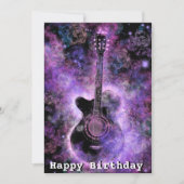 Romantische Musical Gitarre Happy Birthday Cards (Vorderseite)