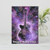 Romantische Musical Gitarre Happy Birthday Cards (Stehend Vorderseite)