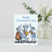 Romantische Musical Mouse Funny Valentine's Day Ca Postkarte (Stehend Vorderseite)