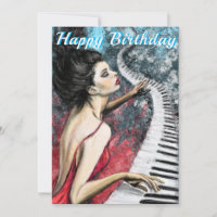 Romantische Musik Piano Geburtstagskarte