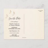 Romantische Musik Save the Date Postkarte (Rückseite)