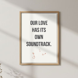 Romantische Musik-Zitat-Wandkunst. Paarschlafzimme Poster