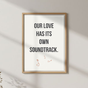 Romantische Musik-Zitat-Wandkunst. Paarschlafzimme Poster