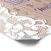 Romantische Musiklelatte für Hochzeiten Poster (Ecke)