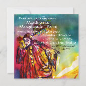 ROMANTISCHE MUSIKPIERROT UND ROSE Mardi Gras Einladung (Rückseite)