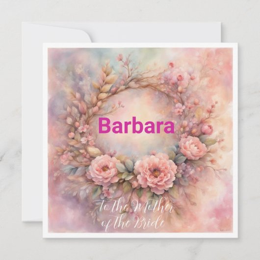 Romantische Mutter des Individuellen Namens Einladung (Vorderseite)