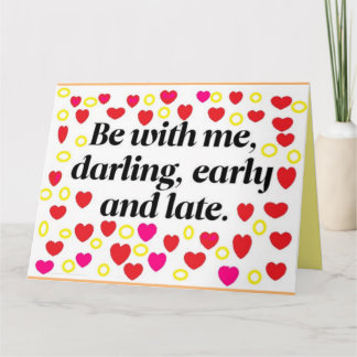 Romantische Nachricht auf einer Grußkarte rot und  Karte