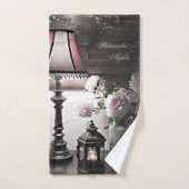 Romantische Nächte mit Peony Blume & Candle Badhandtuch Set (Handtuch)