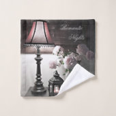 Romantische Nächte mit Peony Blume & Candle Badhandtuch Set (Waschlappen)