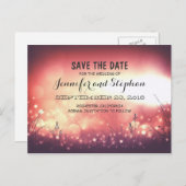 Romantische Nachtleuchten Save the Date Postkarten (Vorne/Hinten)