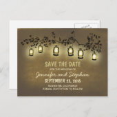 Romantische Nachtlichter - Leuchten Save the Date Ankündigungspostkarte (Vorne/Hinten)