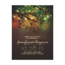 Romantische Nachtlichter rustikal Save the Date