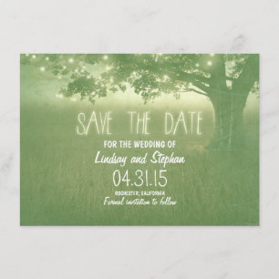 romantische Nachtlichter rustikale Save-the-Date-K Save The Date