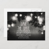 Romantische Nachtlichter Save the Date Vintag Ankündigungspostkarte (Vorne/Hinten)
