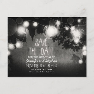 romantische Nachtlichter vintage Save-the-Date Ankündigungspostkarte