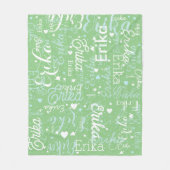 Romantische Namen und Niedliche Herzen auf Weisen Fleecedecke (Vorderseite)