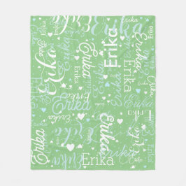 Romantische Namen und Niedliche Herzen auf Weisen Fleecedecke