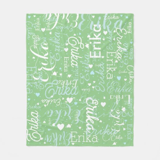 Romantische Namen und Niedliche Herzen auf Weisen Fleecedecke (Vorderseite)