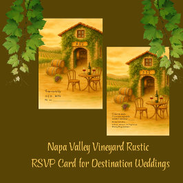 Romantische Napa-Täler Rustikale Hochzeit RSVP Karte
