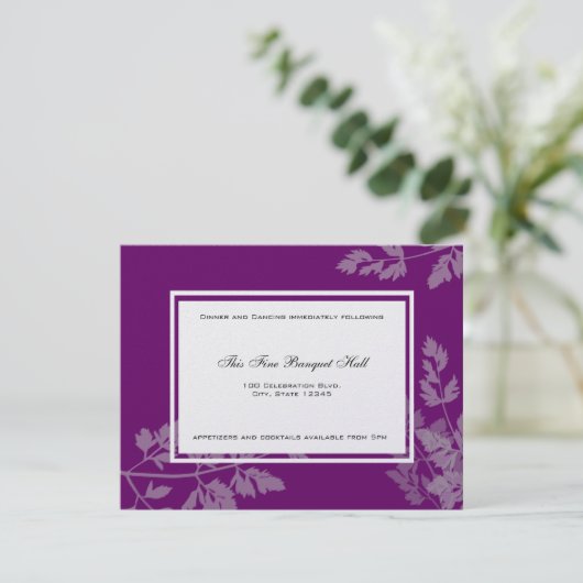 Romantische Natur-Empfang-Karte Einladung (Stehend Vorderseite)