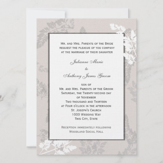 Romantische Natur Silberhochzeit Einladung (Vorderseite)