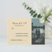Romantische Natur und Lichterketten Hochzeit RSVP (Stehend Vorderseite)