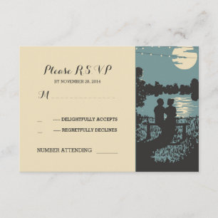 Romantische Natur und Lichterketten Hochzeit RSVP Karte