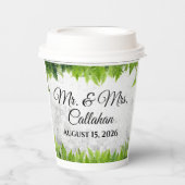 Romantische Naturfächer Blätter Elegante Vegetatio Pappbecher (Vorderseite)