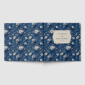Romantische Navy-Blumen-Eleganz Gästebuch (Voll)