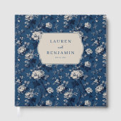 Romantische Navy-Blumen-Eleganz Gästebuch (Vorderseite)