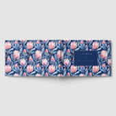 Romantische Navy-Blumen Protea Gästebuch (Voll)