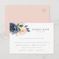 Romantische Navy Blumenkost UAWG Postkarte
