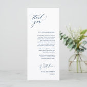 Romantische Navy Script Place Einstellung Dankesch Programm (Stehend Vorderseite)